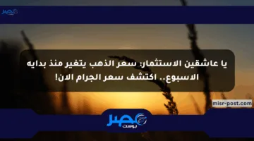 يا عاشقين الاستثمار: سعر الذهب يتغير منذ بداية الأسبوع.. اكتشف سعر الجرام الآن!